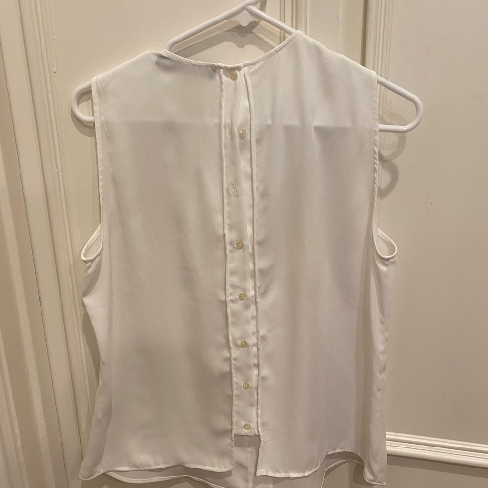 Zara White Top with Ruffle - Picture 3 of 4